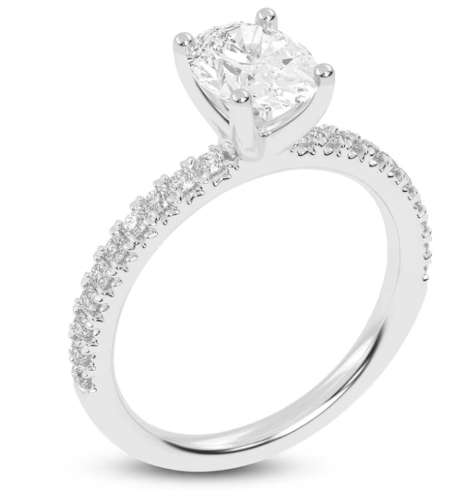 1.25 Carat Lab-Created Oval-Cut Diamond Engagement Ring in 14K White Gold | SimplyIn Diamonds - Image 2